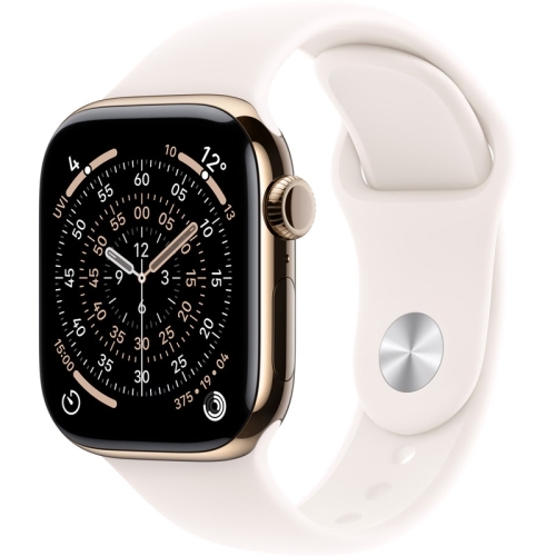 SmartWatch Apple Watch Series 11 Titanium, 1.77inch, 5G, Curea Silicon M/L, Gold - Light Blush Sport Band