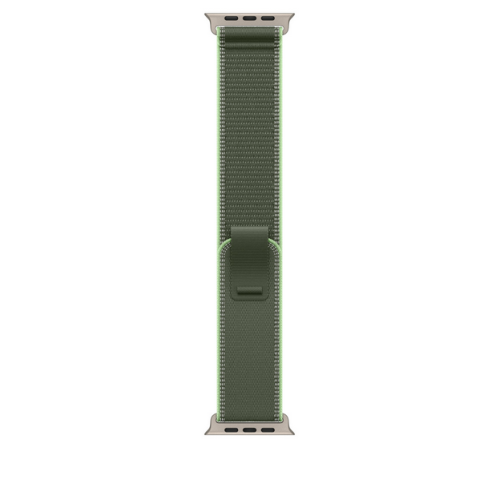 Curea SmartWatch Apple Trail Loop, S/M, 49 mm, Green/Neon - Natural Titanium Finish
