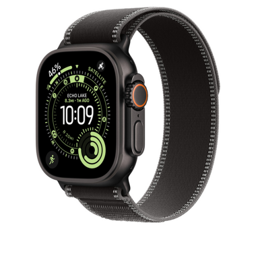 Curea SmartWatch Apple Trail Loop, S/M, 49 mm, Black/Charcoal - Black Titanium Finish