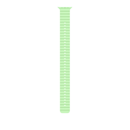 Extensie Curea SmartWatch Apple Ocean Band, 49 mm, Neon Green - Natural Titanium Finish
