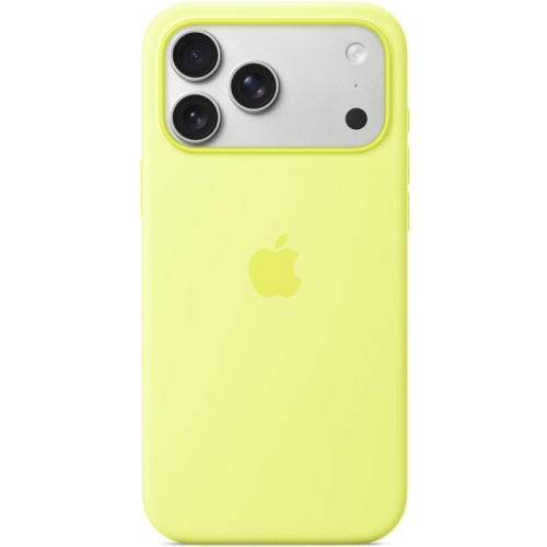Protectie pentru spate Apple Silicone cu MagSafe pentru iPhone 17 Pro Max, Neon Yellow