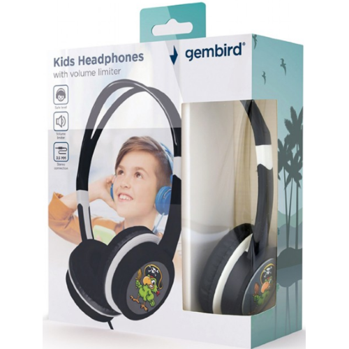 CASTI Gembird, cu fir, utilizare multimedia, conectare prin Jack 3.5 mm x 1, limitare volum pt. copii, negru, 