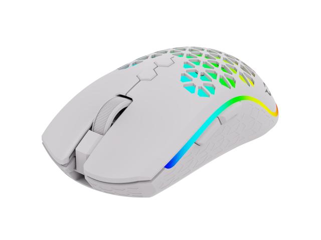 Mouse Optic AQIRYS Polaris RGB, USB Wireless, White
