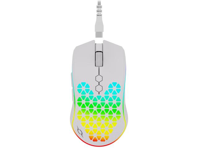Mouse Optic AQIRYS Polaris RGB, USB Wireless, White