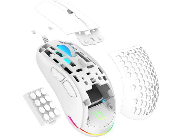 Mouse Optic AQIRYS TGA RGB, USB, White