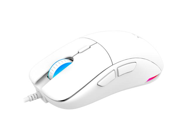 Mouse Optic AQIRYS TGA RGB, USB, White