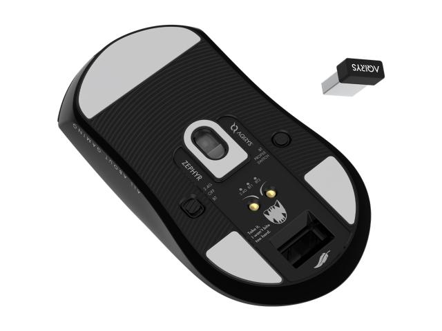 Mouse Optic AQIRYS Zephyr, USB/USB Wireless/Bluetooth, Black