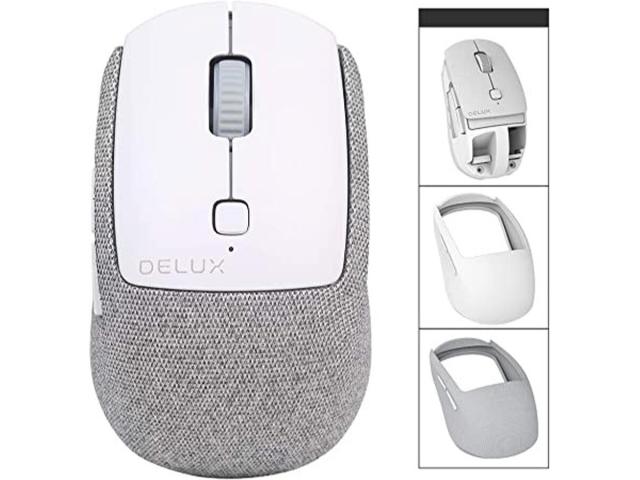 Mouse Optic Delux M520DB, USB Wireless/Bluetooth, Grey-White