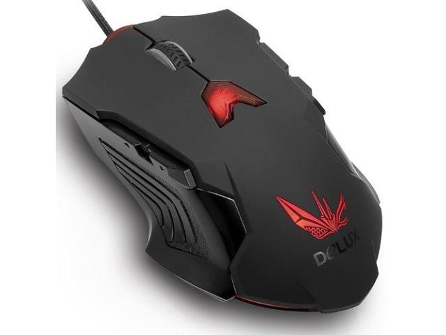 Mouse Optic Delux DLM-811, Red LED, USB, Black