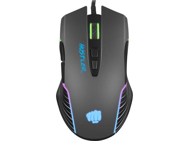 Mouse Optic Natec Fury Hustler RGB, USB, Black