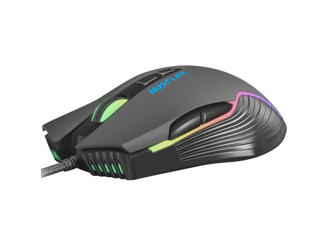 Mouse Optic Natec Fury Hustler RGB, USB, Black