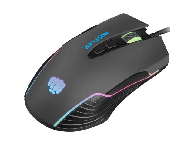 Mouse Optic Natec Fury Hustler RGB, USB, Black
