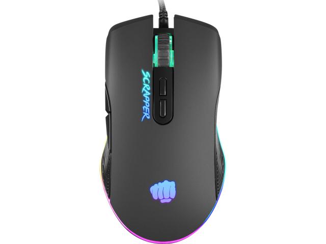 Mouse Optic Natec Fury Scrapper RGB, USB, Black