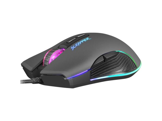 Mouse Optic Natec Fury Scrapper RGB, USB, Black