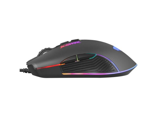 Mouse Optic Natec Fury Scrapper RGB, USB, Black