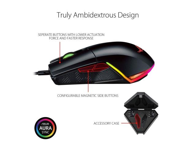 Mouse Optic ASUS ROG Pugio RGB, USB, Black