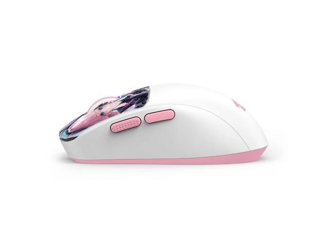 Mouse gaming Bluetooth cu si fara fir Redragon Klyamoor Pro Standard Anime alb cu roz