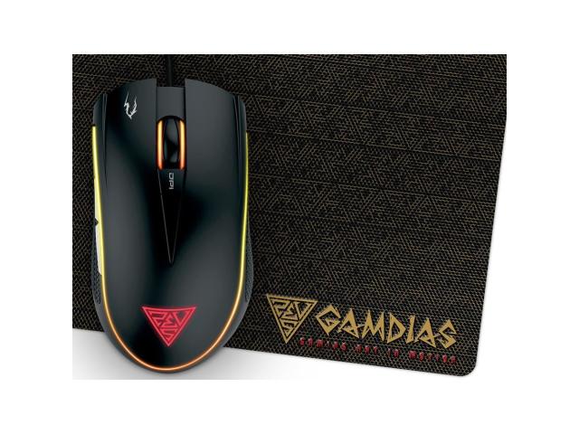 Kit Mouse Optic Gamdias Zeus E2, RGB LED, USB, Black + Mouse Pad Nyx E1, Black