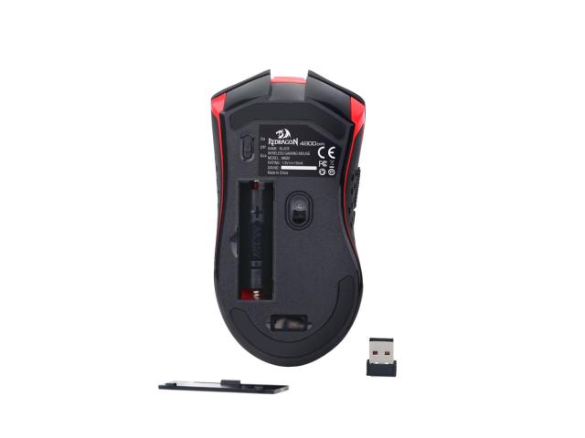 Mouse Optic Redragon Blade, Red LED, USB Wireless, Black-Red