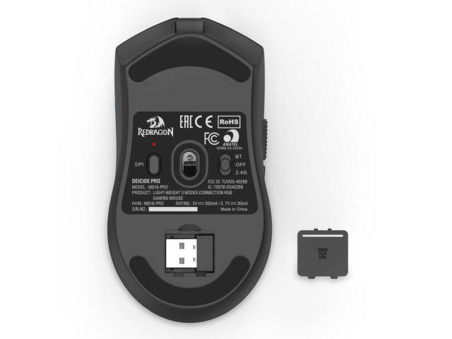 Mouse Optic Redragon Deicide Pro, RGB LED, USB/USB Wireless/Bluetooth, Black