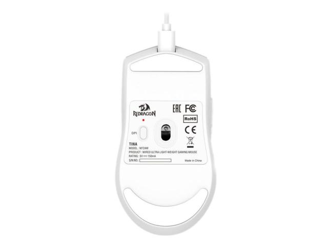 Mouse Optic Redragon K1ng 1K, USB-A, White