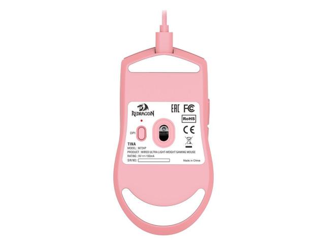 Mouse Optic Redragon K1ng 1K, USB-A, Pink