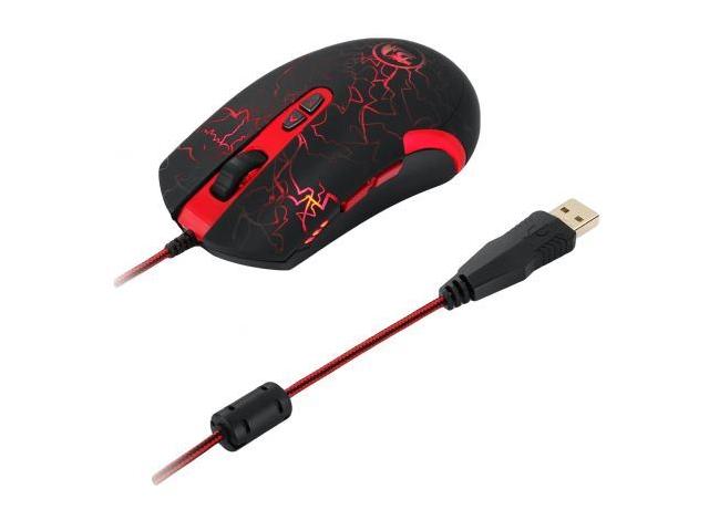 Mouse Laser Redragon LavaWolf, RGB LED, USB, Black-Red