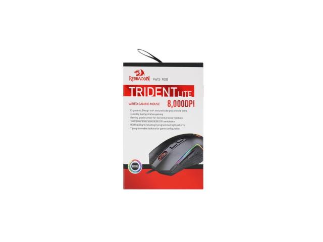 Mouse Optic Redragon Trident Lite, RGB LED, USB, Black