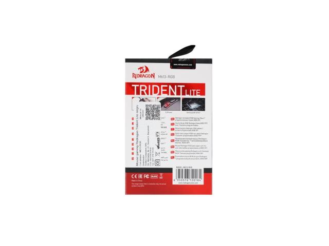 Mouse Optic Redragon Trident Lite, RGB LED, USB, Black