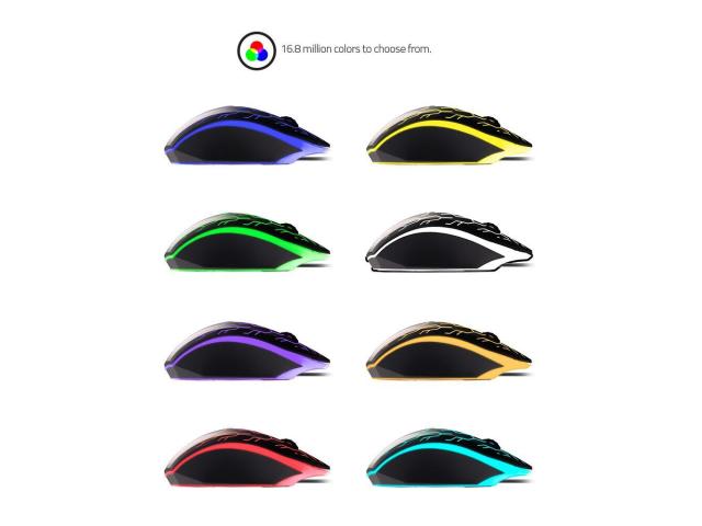 Mouse optic Riotoro Uruz Z5, RGB LED, USB, Black