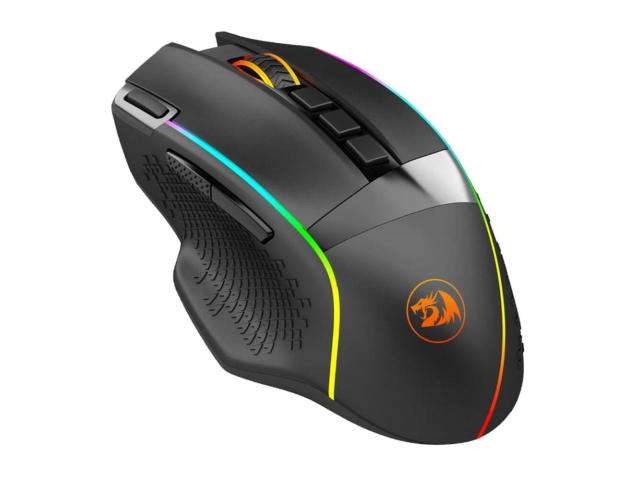 Mouse gaming wireless si cu fir Redragon Enlightment Pro negru iluminare RGB