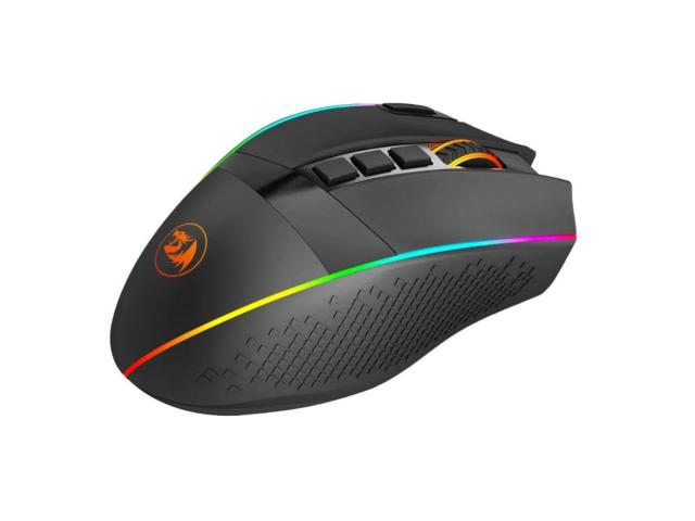 Mouse gaming wireless si cu fir Redragon Enlightment Pro negru iluminare RGB
