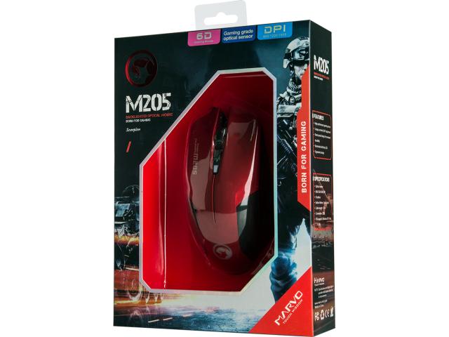Mouse Optic Marvo M205, Blue LED, USB, Red