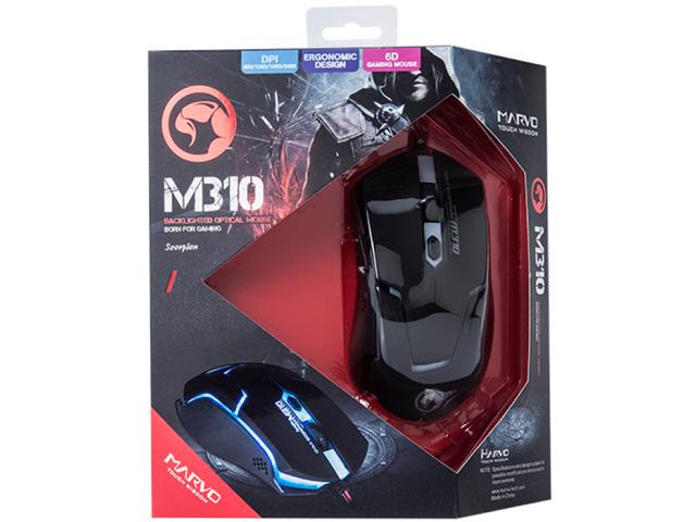 Mouse Optic Marvo M310, RGB LED, USB, Black