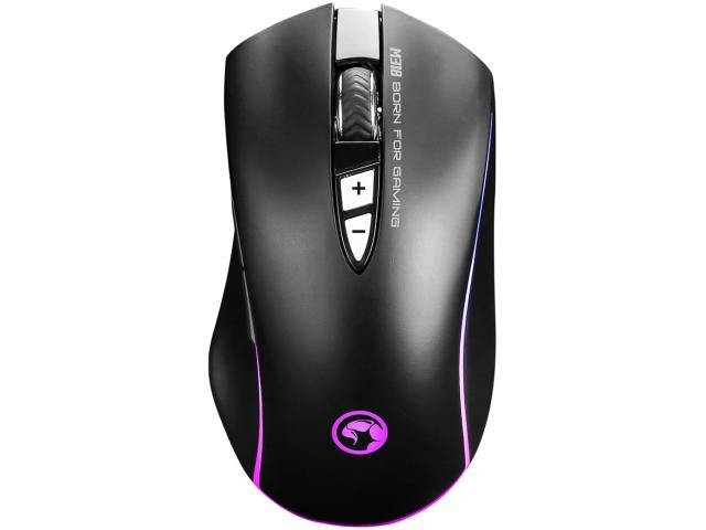 Mouse Optic Marvo M318, RGB LED, USB, Black