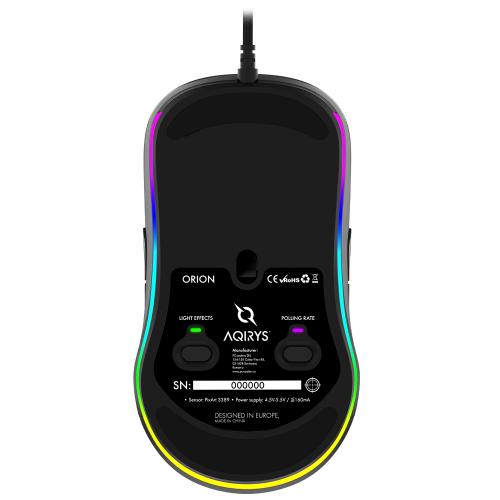 Mouse Optic AQIRYS Orion RGB, USB, Black