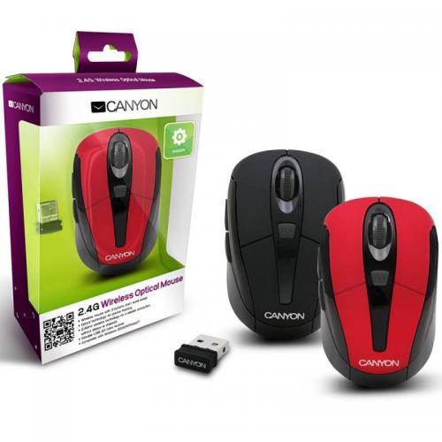 Mouse Optic Canyon CNR-MSOW06B, USB Wireless, Black