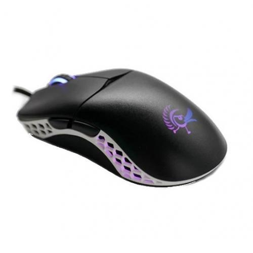 Mouse Optic Ducky Feather Huano Micro Switch ARGB, USB, Black-White
