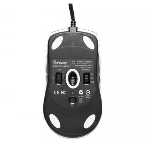 Mouse Optic Ducky Feather Huano Micro Switch ARGB, USB, Black-White