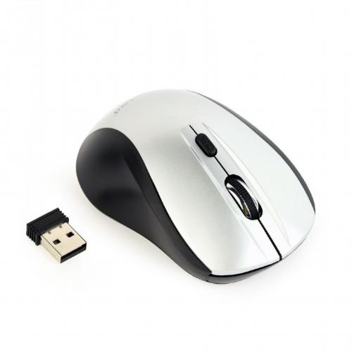 MOUSE GEMBIRD, PC sau NB, wireless, 2.4GHz, optic, 1600 dpi, butoane/scroll 4/1, , negru / gri, 