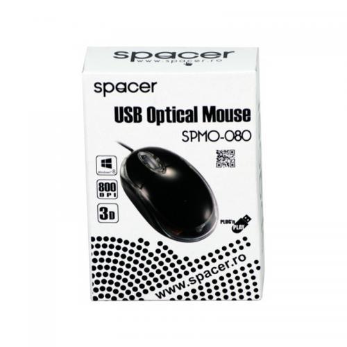 MOUSE OPTIC SPACER USB BLACK SPMO-080