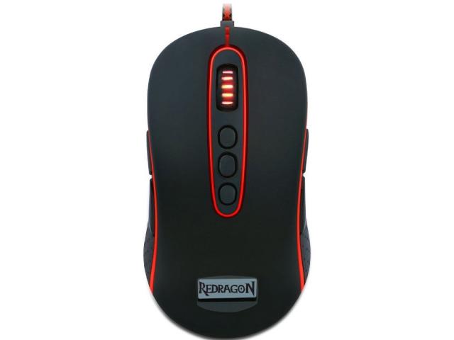Mouse Optic Redragon Mars, RGB LED, USB, Black-Red