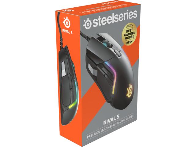 Mouse Optic SteelSeries Rival 5, USB, Black