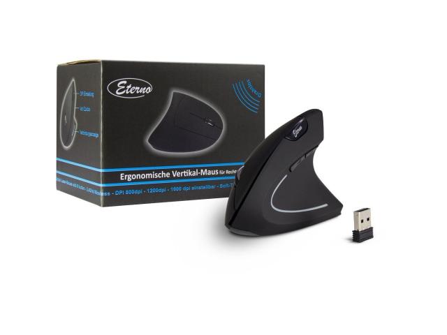 Mouse Optic Vertical Inter-Tech Eterno KM-206R, USB Wireless, Black