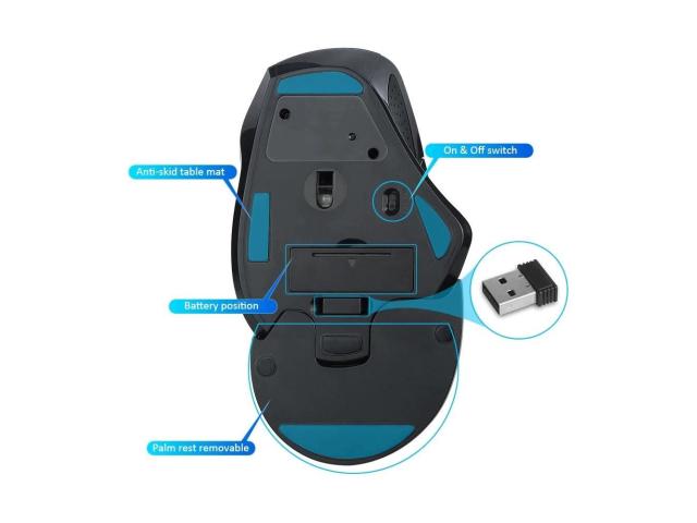 Mouse Optic Delux M910, Wireless, Black