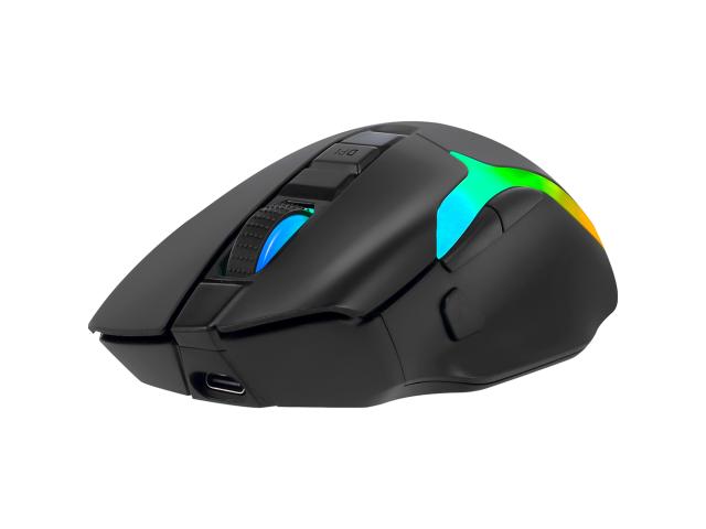 Mouse Optic Marvo M729W, RGB LED, USB Wireless, Black