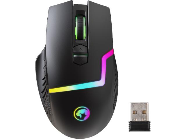 Mouse Optic Marvo M791W, RGB LED, USB/USB Wireless, Black