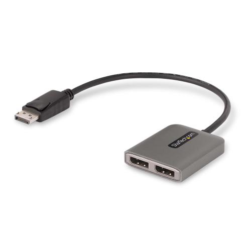 Adaptor Startech MST14DP122DP, DisplayPort + Micro USB-B - 2x DisplayPort, 0.30m, Space Gray