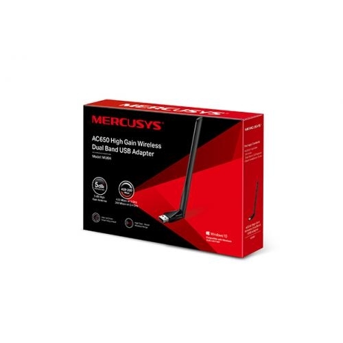 Adaptor wireless Mercusys MU6H, AC650, USB 2.0, Black