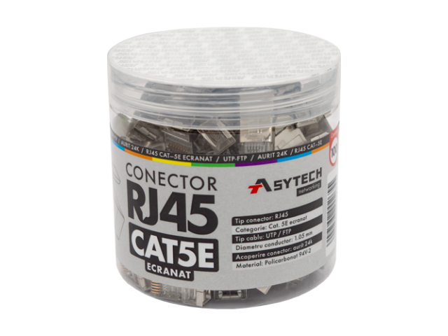 Mufa ASYTECH RJ45M-CAT5E-JAR, RJ45, F/UTP, Cat.5e, 100buc